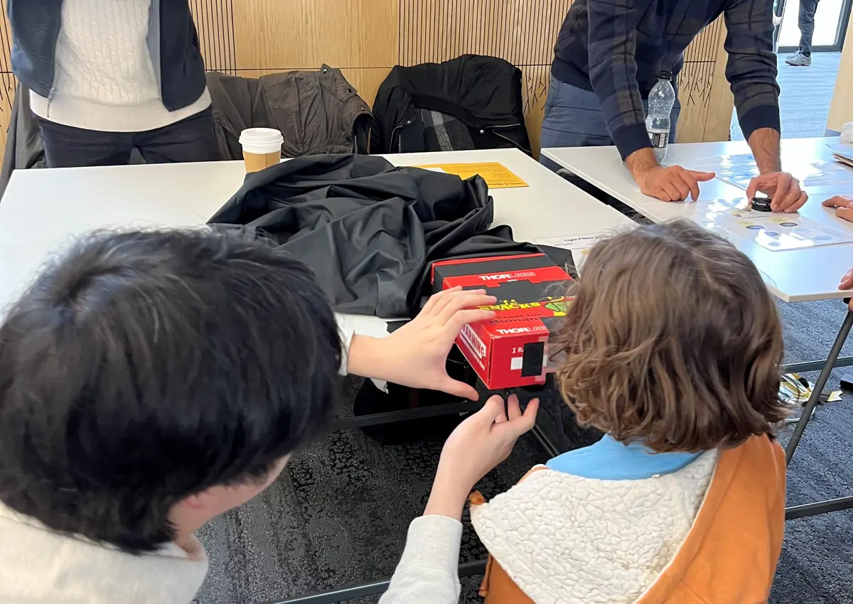 Oxford Optics and Photonics Society stall at the Oxford Brookes Science Bazaar 2024